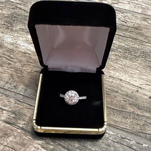 Elegant Silver Moissanite Adjustable Ring